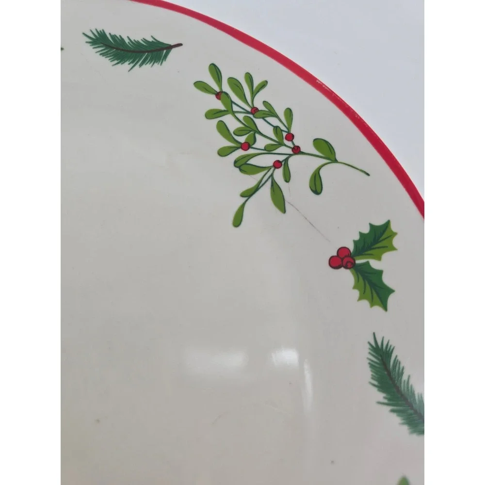 Royal Norfolk Holly Berry Christmas Dinner Plates Set of 3 Red Green 10 Inch